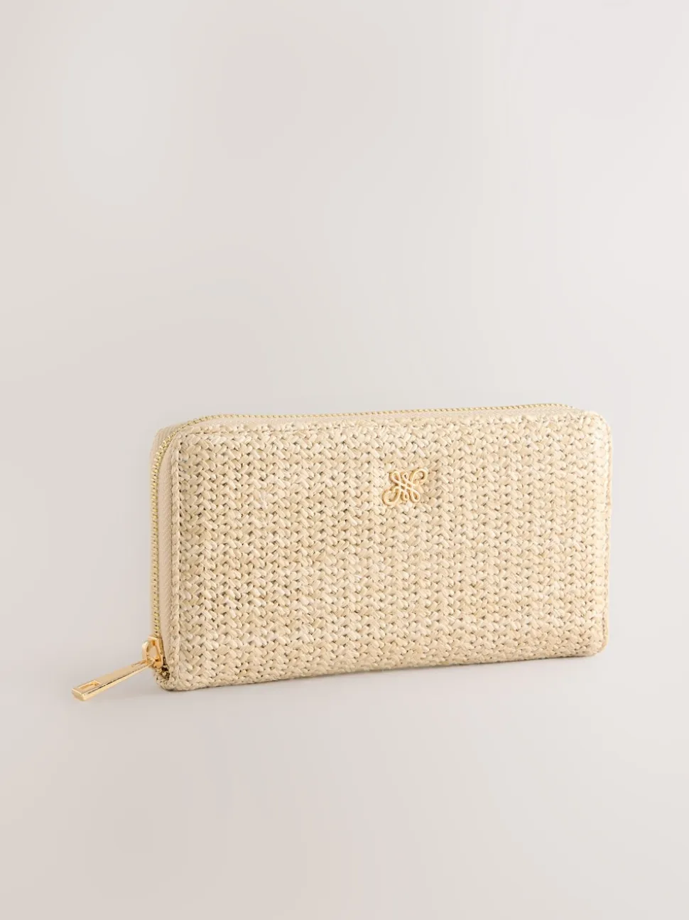 Natural Raffia Effect Purse