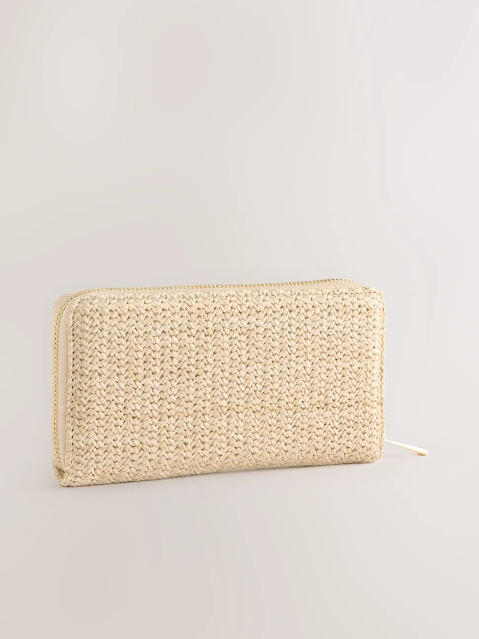 Natural Raffia Effect Purse