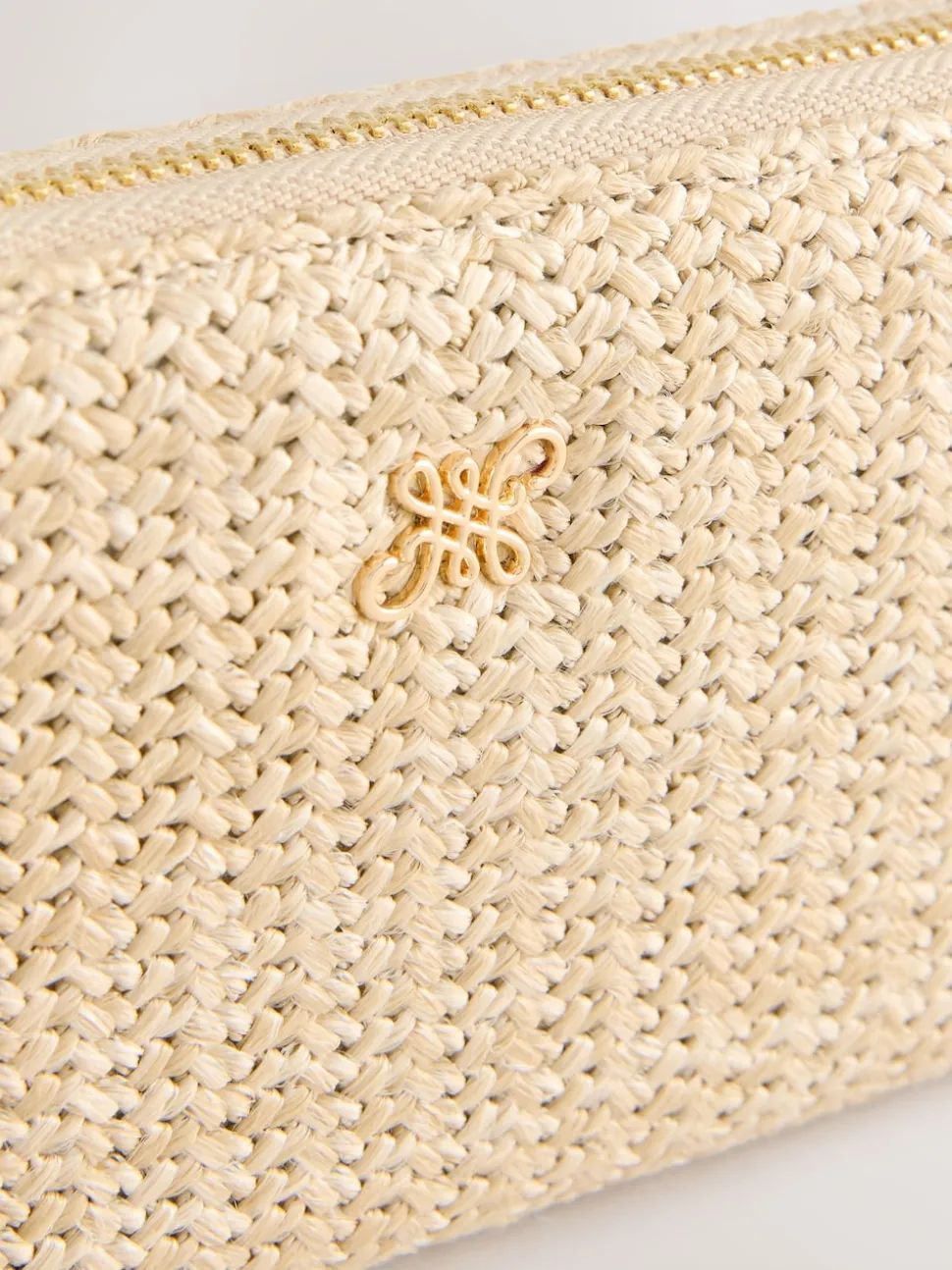 Natural Raffia Effect Purse