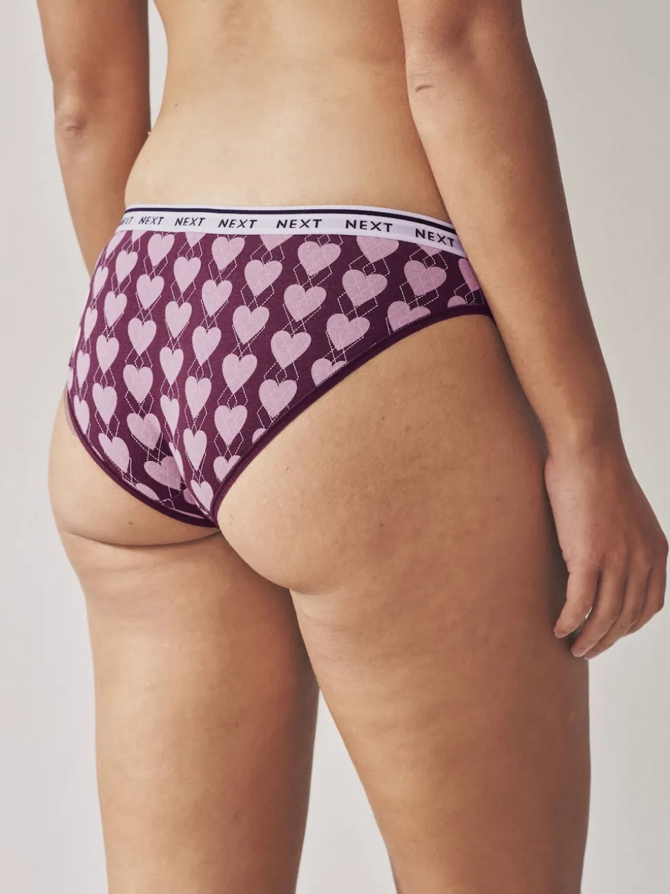 Navy Argyle Check Bikini Cotton Logo Knickers 4 Pack