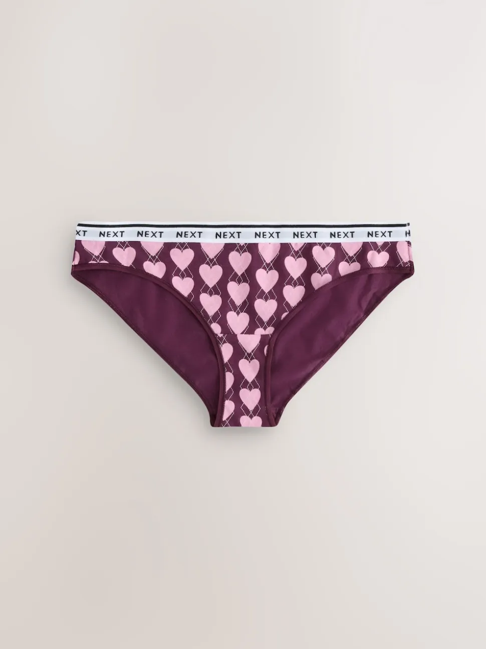 Navy Argyle Check Bikini Cotton Logo Knickers 4 Pack