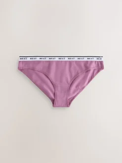 Navy Argyle Check Bikini Cotton Logo Knickers 4 Pack