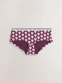 Navy Argyle Short Cotton Logo Knickers 4 Pack