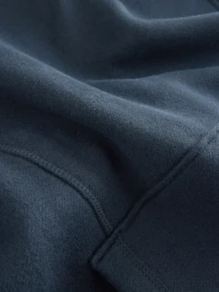 Navy Blue Active Longline Overhead Seam Detail Supersoft Hoodie with Pockets