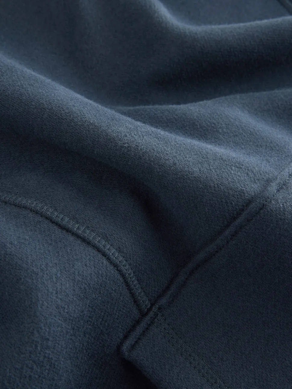 Navy Blue Active Longline Overhead Seam Detail Supersoft Hoodie with Pockets