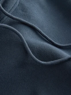 Navy Blue Active Longline Overhead Seam Detail Supersoft Hoodie with Pockets