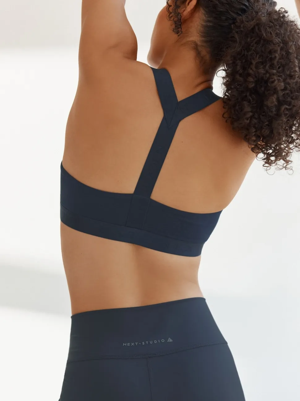 Navy Blue Active Sports Low Impact Ultimate Comfort Crop Top