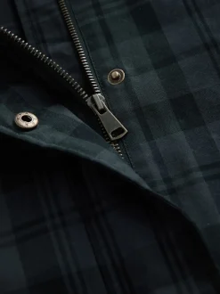 Navy Blue Check Hertiage Cord Collar Jacket