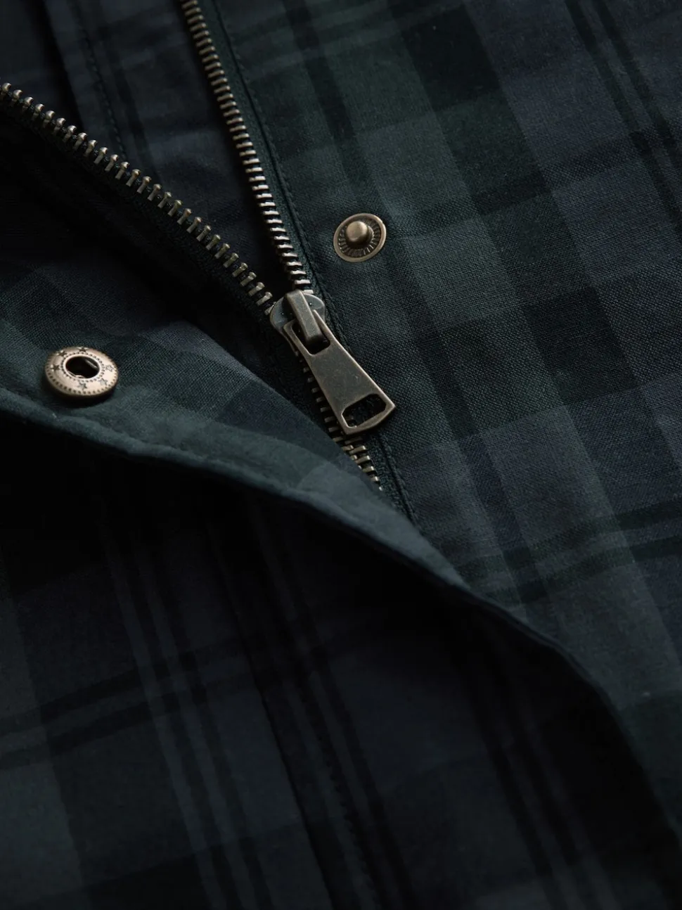 Navy Blue Check Hertiage Cord Collar Jacket