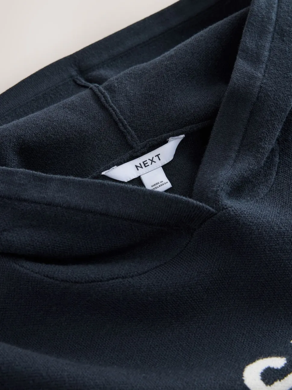 Navy Blue Compact Cosy Graphic Long Sleeve Hoodie