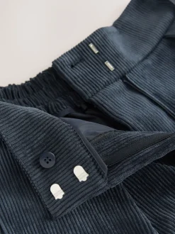 Navy Blue Cord Wide Leg Trousers