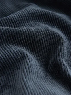 Navy Blue Cord Wide Leg Trousers