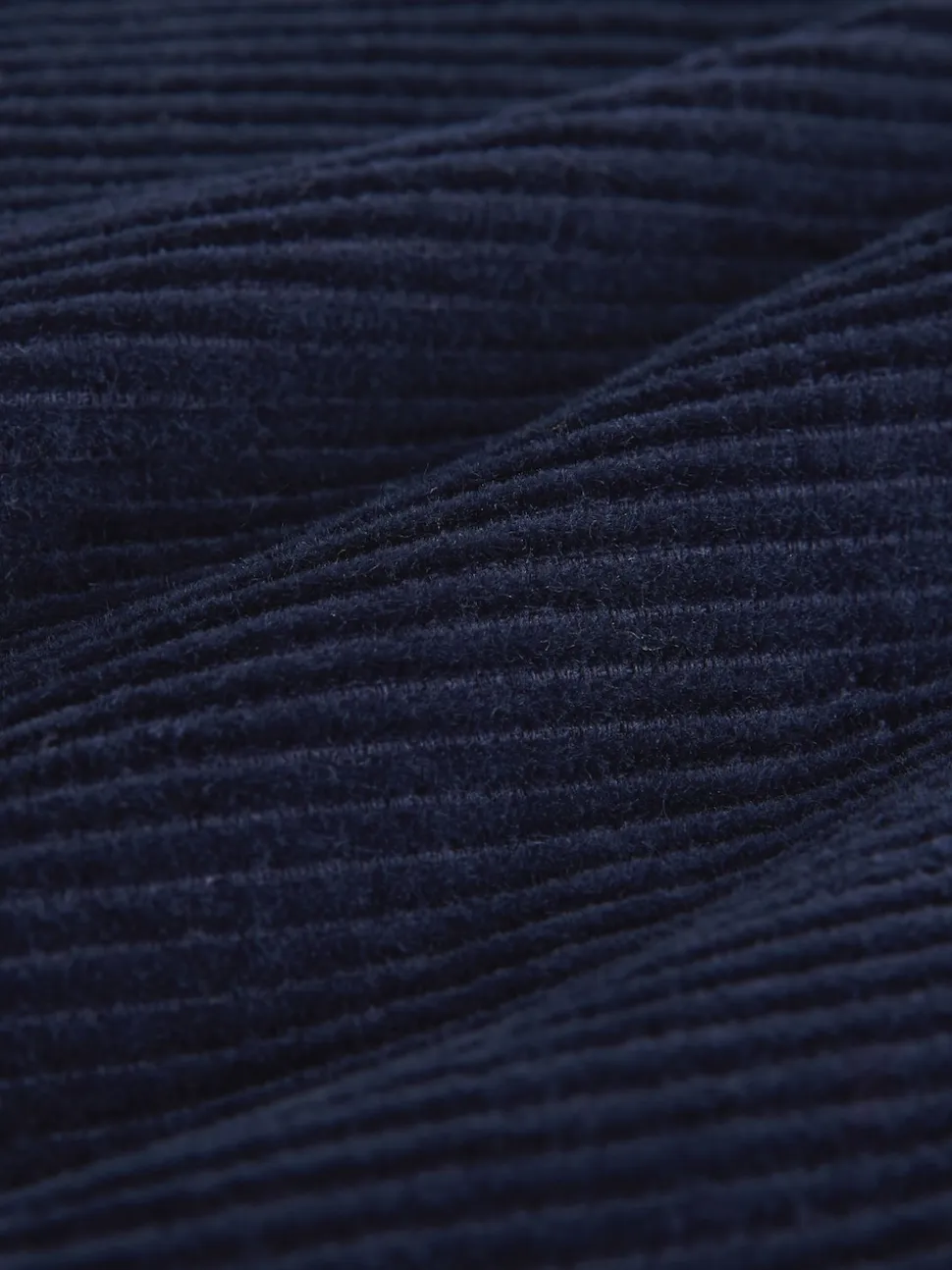 Navy Blue Cord Wide Leg Trousers With Scarf