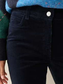 Navy Blue Corduroy Skinny Trousers