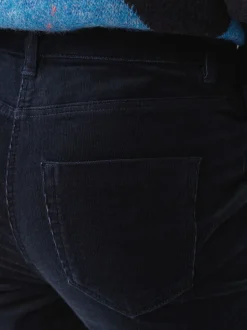 Navy Blue Corduroy Skinny Trousers