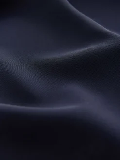 Navy Blue Elastic Back Wide Leg Trousers