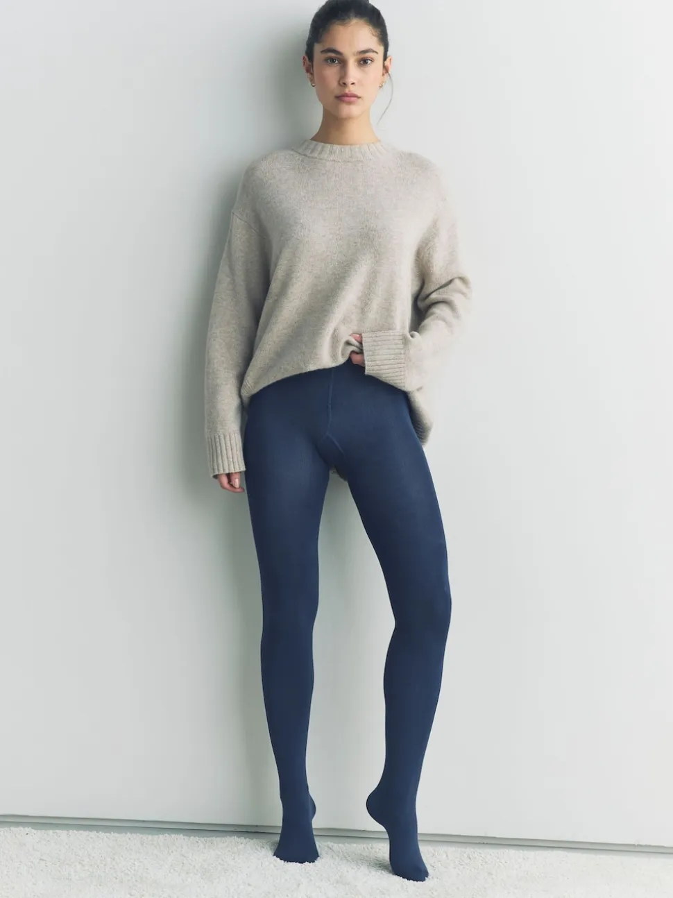 Navy Blue Fleece Lined Thermal Tights