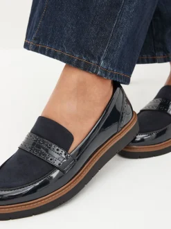 Navy Blue Forever Comfort® Brogue Loafers