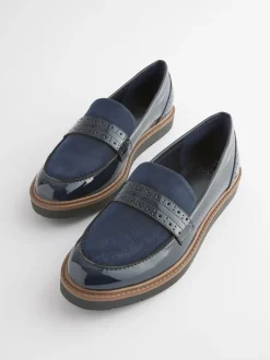 Navy Blue Forever Comfort® Brogue Loafers