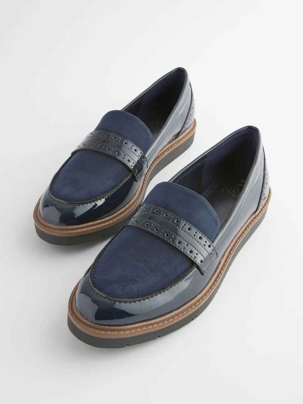 Navy Blue Forever Comfort® Brogue Loafers