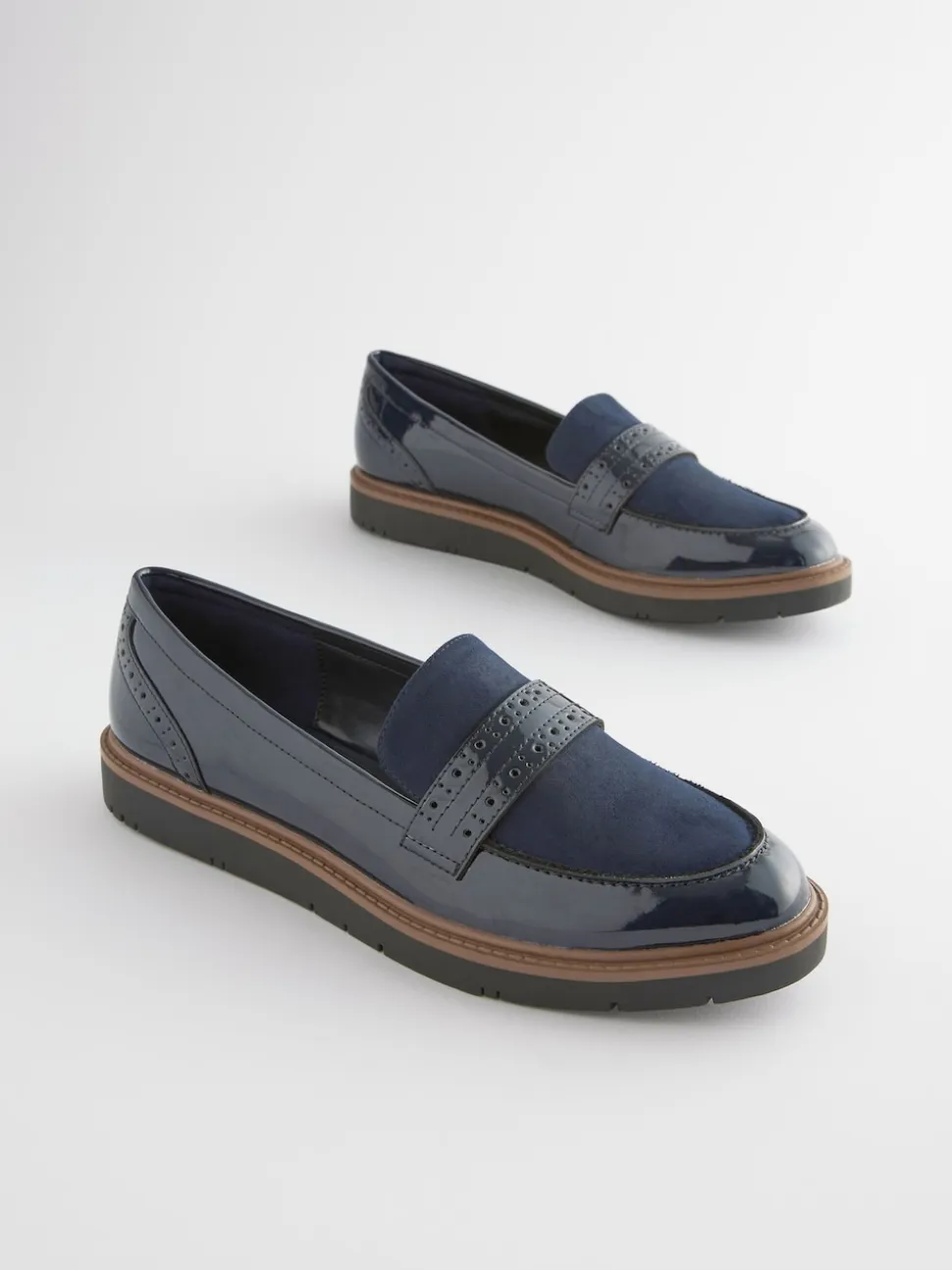 Navy Blue Forever Comfort® Brogue Loafers