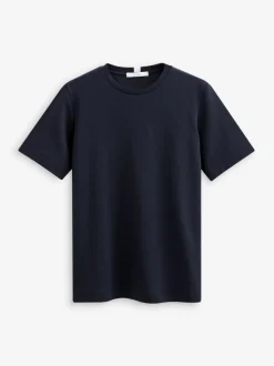 Navy Blue Heavyweight Short Sleeve Crew Neck T-Shirt