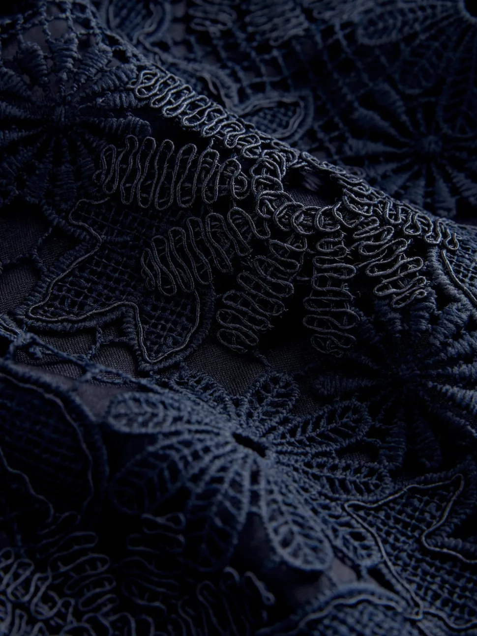 Navy Blue Lace Bandeau Midi Dress