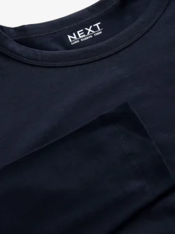 Navy Blue Long Sleeve Crew Neck T-Shirt