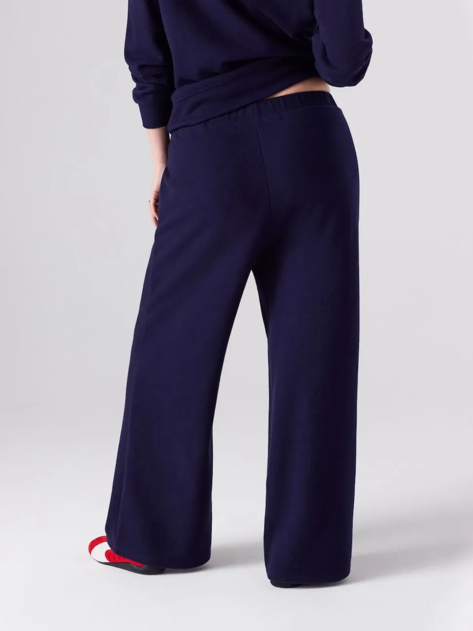 Navy Blue Maternity Cosy Wide Leg Trousers