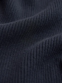 Navy Blue Maternity Twist Front Knit Jumper Dress