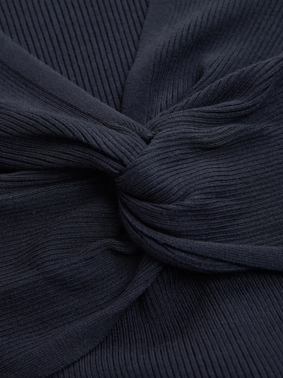 Navy Blue Maternity Twist Front Knit Jumper Dress