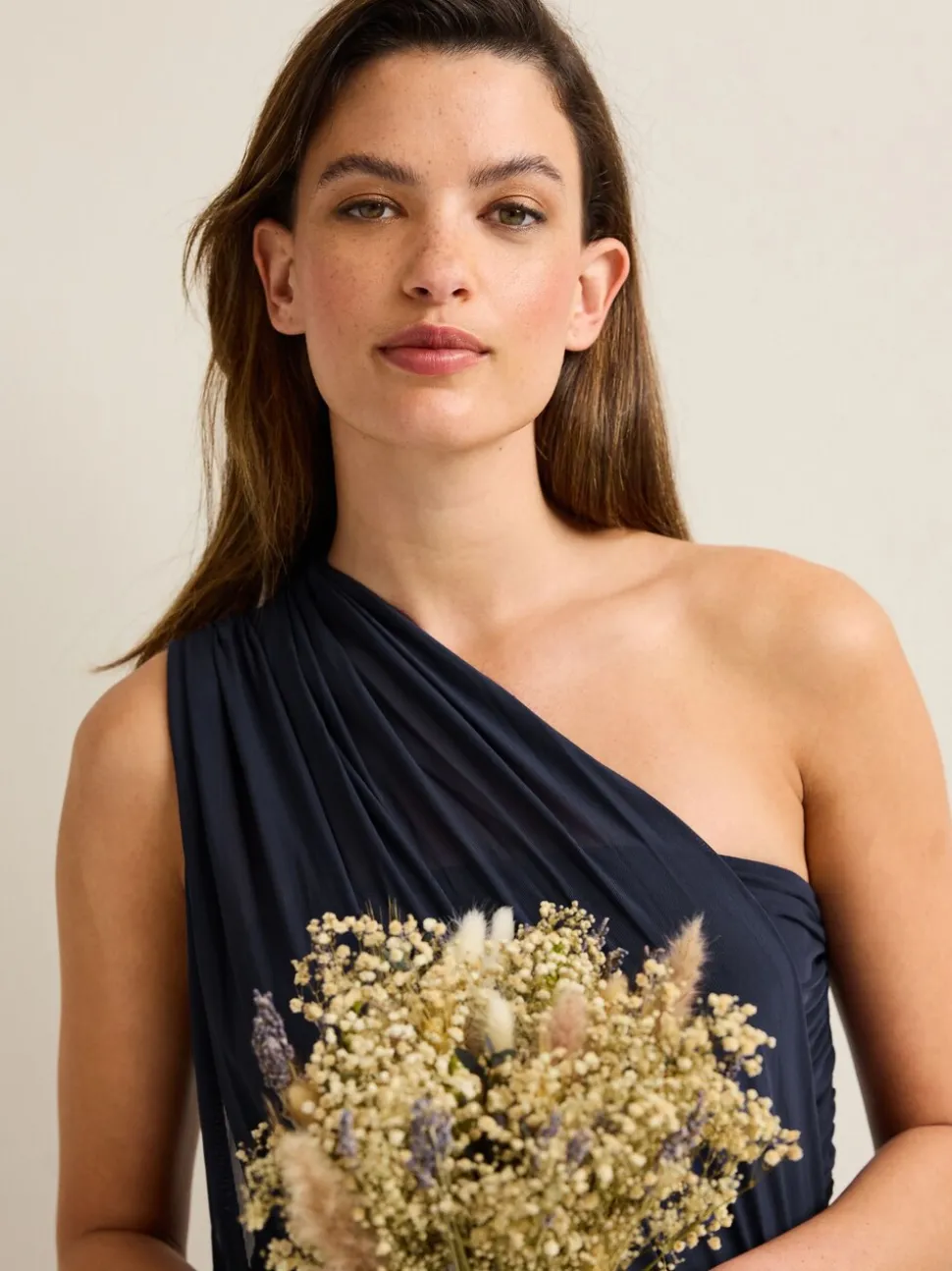 Navy Blue Mesh Multiway Wedding Guest Bridesmaid Maxi Dress