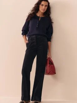 Navy Blue N. Premium Cord Bootcut Trousers
