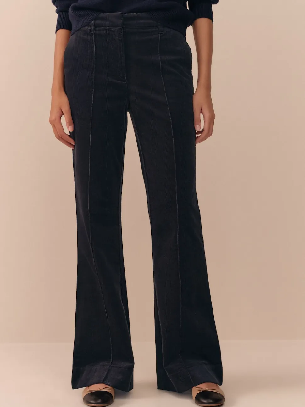 Navy Blue N. Premium Cord Bootcut Trousers