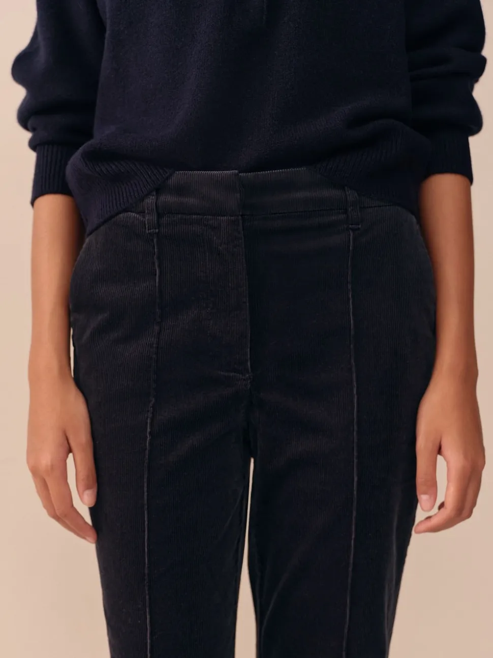 Navy Blue N. Premium Cord Bootcut Trousers