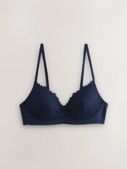 Navy Blue Pad Non Wire Lace Ultimate Comfort Bra