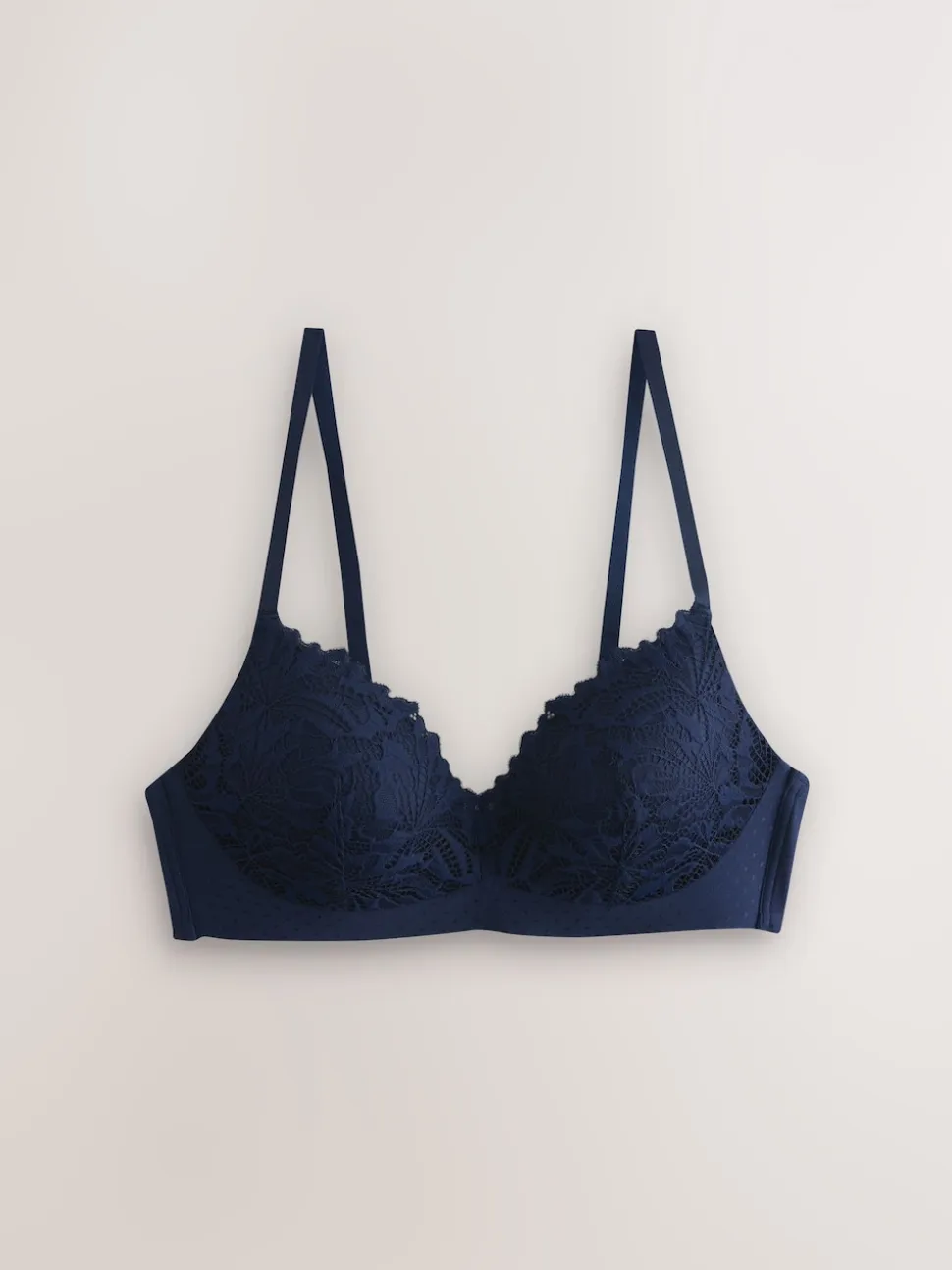 Navy Blue Pad Non Wire Lace Ultimate Comfort Bra