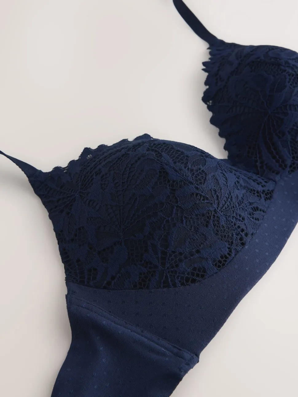 Navy Blue Pad Non Wire Lace Ultimate Comfort Bra