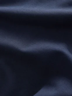 Navy Blue Ponte Wide Leg Trousers With Gold Button Detailing