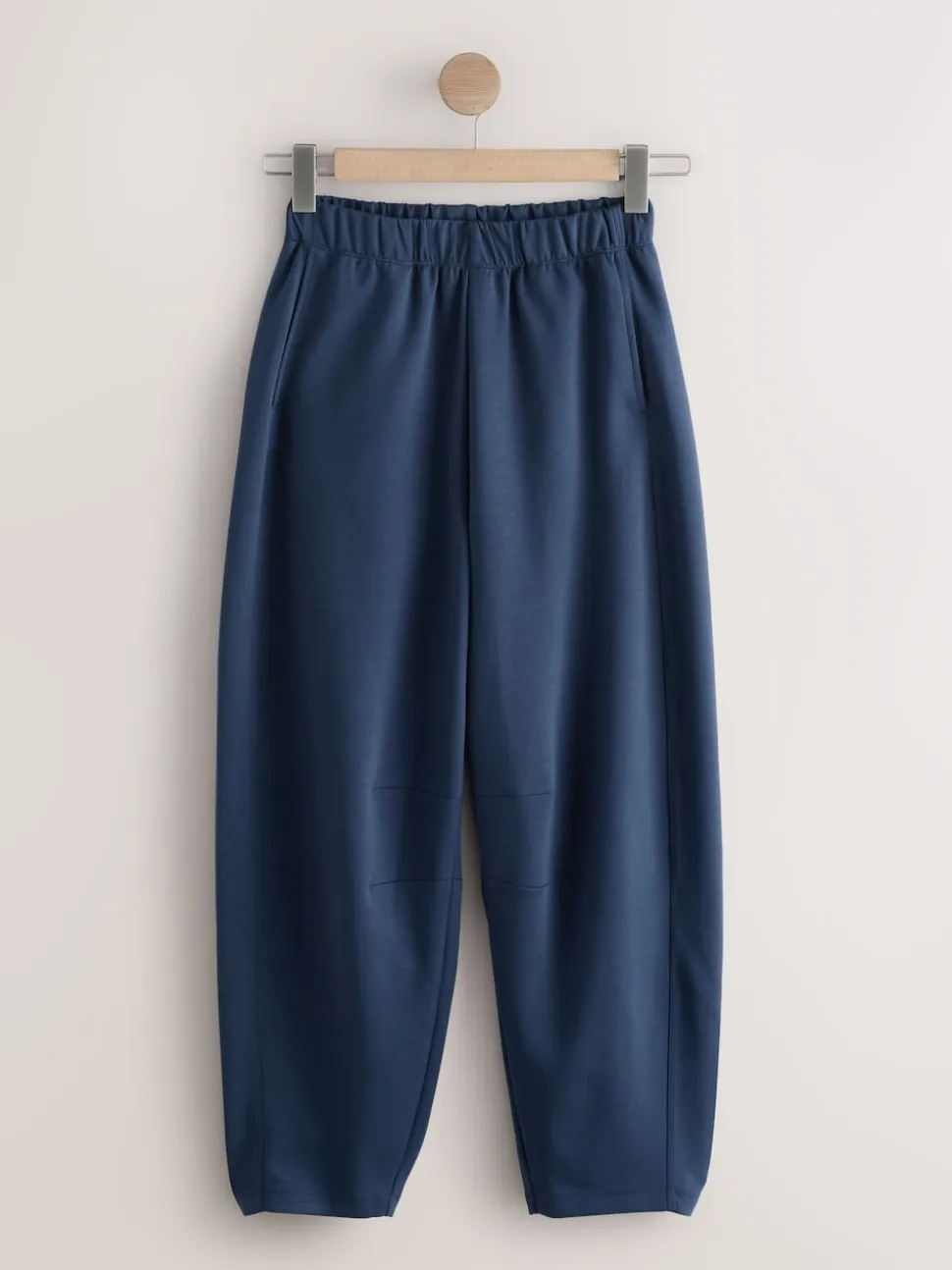 Navy Blue Premium Heavyweight Slinky Barrel Leg Joggers