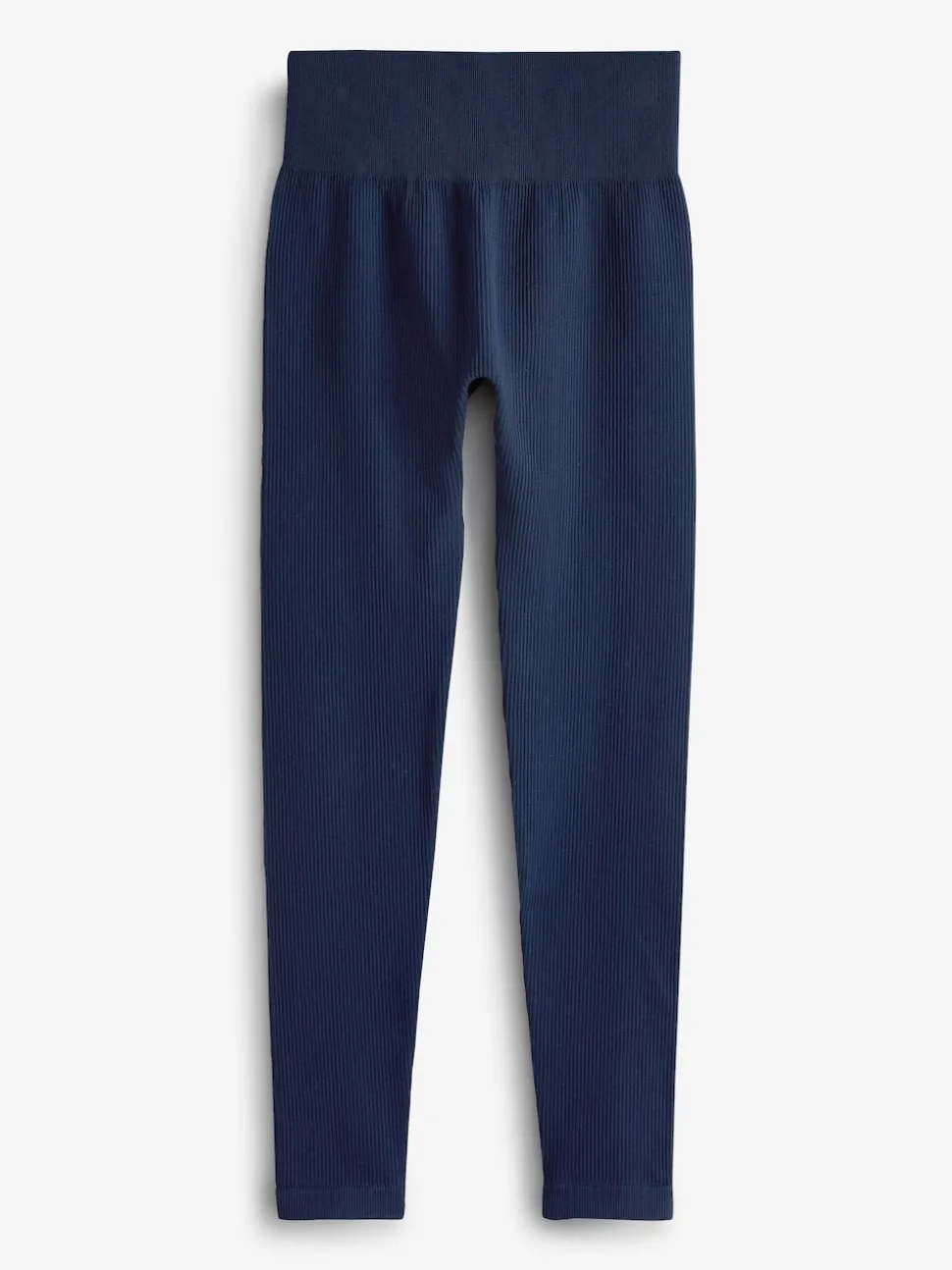 Navy Blue Ribbed Seamless High Waist Leggings