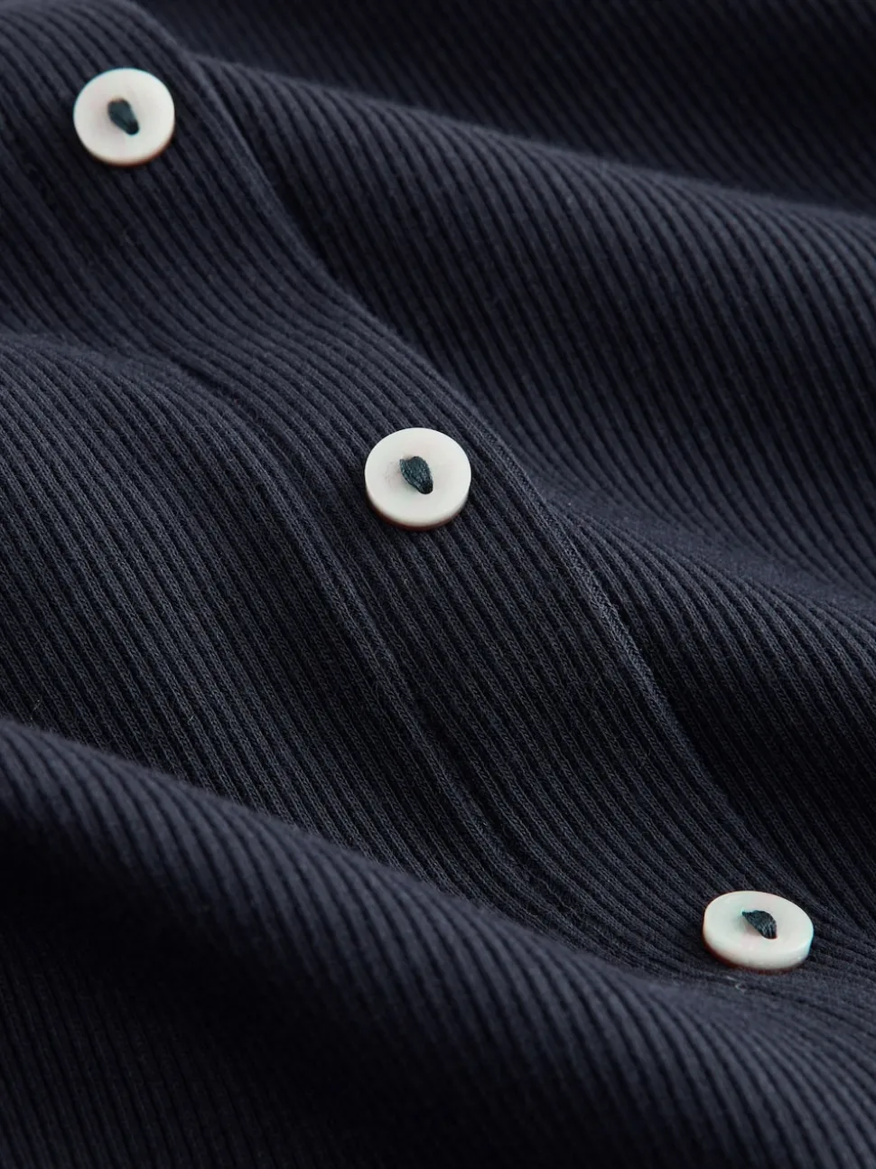 Navy Blue Short Sleeve Jersey Button Through Maxi Dress