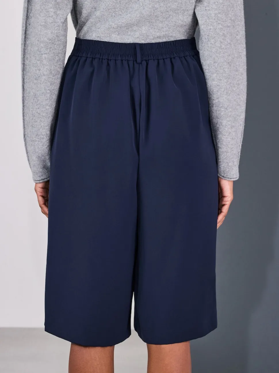 Navy Blue Smart Longline Shorts