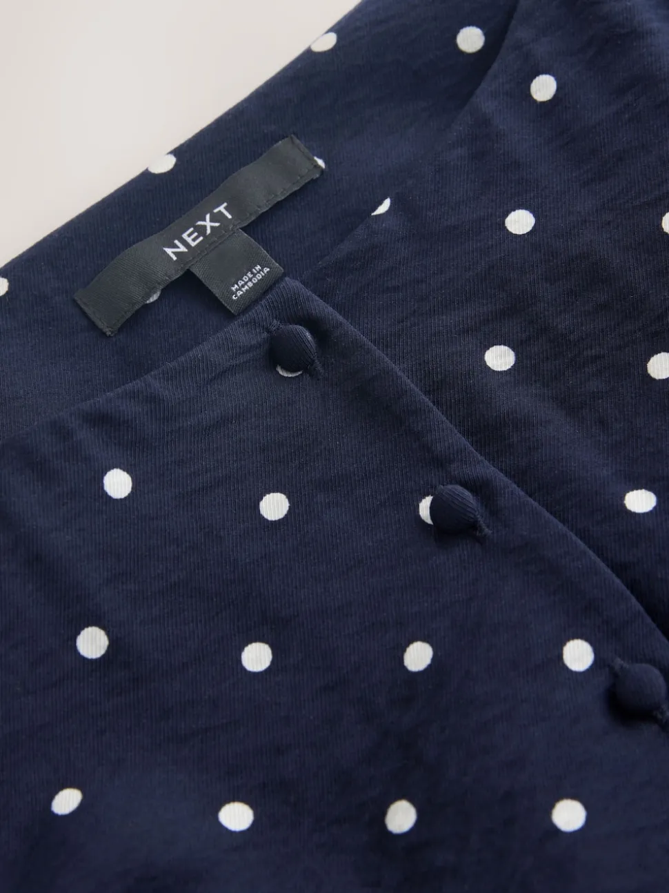 Navy Blue Spot Tie Waist Mini Dress