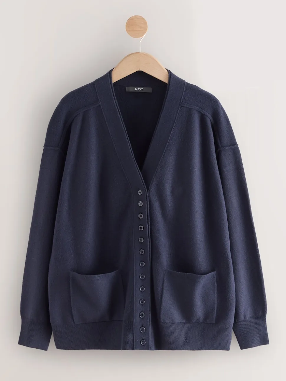 Navy Blue Supersoft V-Neck Cardigan With Pockets
