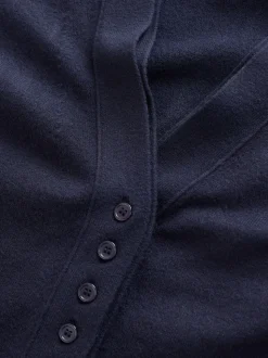 Navy Blue Supersoft V-Neck Cardigan With Pockets