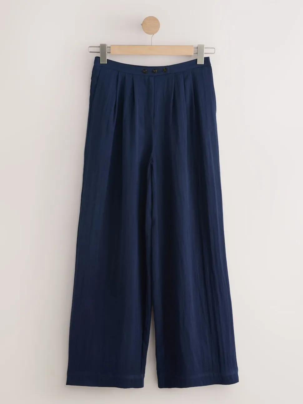 Navy Blue Superwide Pleated Trousers