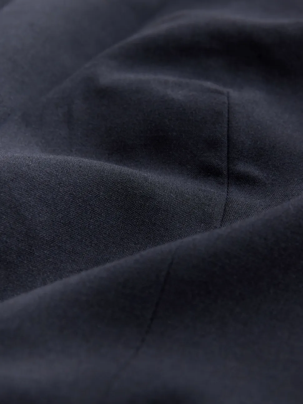 Navy Blue Tailored Single Breasted Blazer With Wool