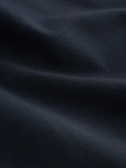 Navy Blue Tailored Wide Leg Trousers With Wool