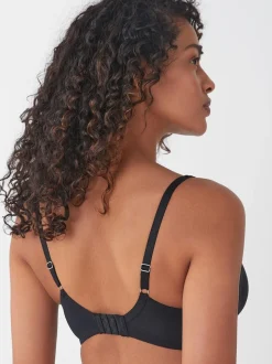 Navy Blue/Pink/White Non Pad Full Cup DD+ Cotton Blend Ultimate Comfort Bras 3 Pack